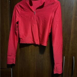 Red Women's Quarter-Zip Top